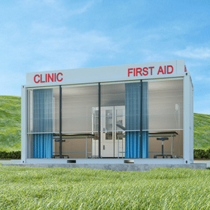 Modular Container Clinic and First Aid Portable Semi Permanent Solution for Natural Disasters and Emergency Relief